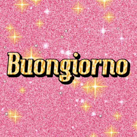 Buongiorno, biglietto glitter 3 con brillantini