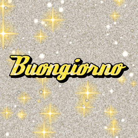 Buongiorno, biglietto glitter 4 con brillantini