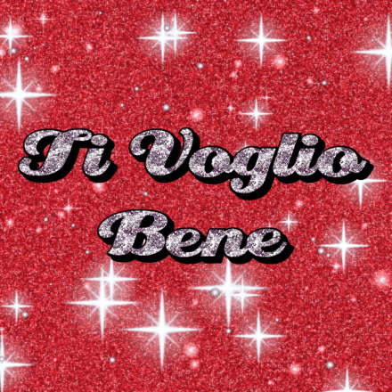 Ti Voglio Bene, biglietto glitter 1 con brillantini