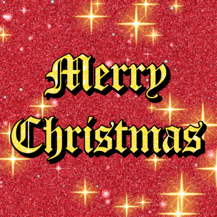 Merry Christmas glitter card 1, sparkly animated GIF