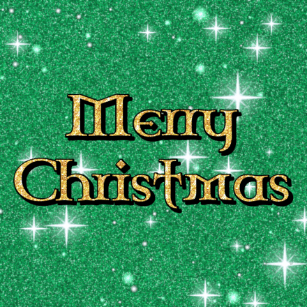 Merry Christmas glitter card 2, sparkly animated GIF