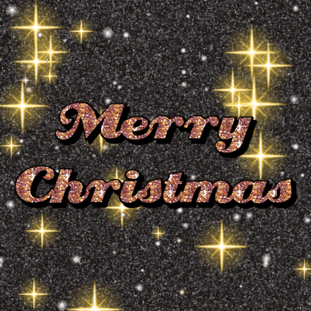 Merry Christmas glitter card 3, sparkly animated GIF