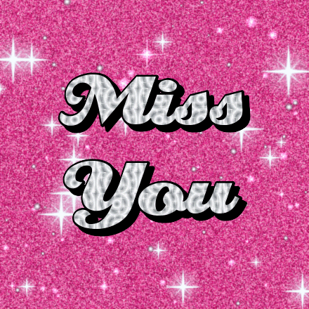 Miss You glitter card 1, sparkly animated GIF