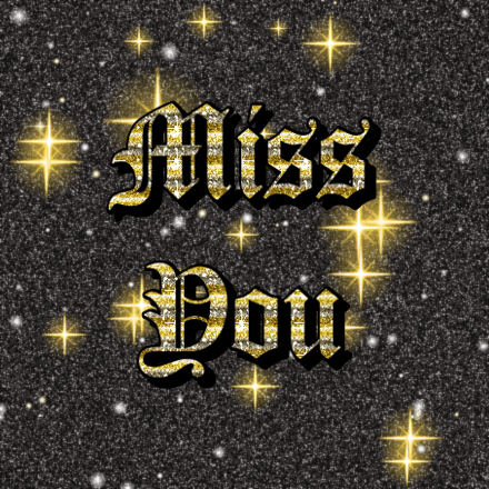 Miss You glitter card 2, sparkly animated GIF