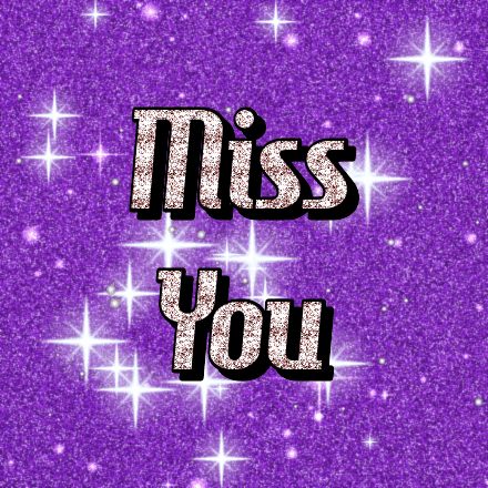 Miss You glitter card 3, sparkly animated GIF