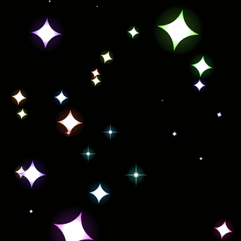Rainbow sparkle overlay on black GIF