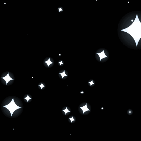 White sparkle overlay on black GIF